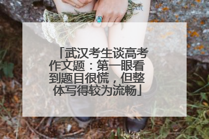武汉考生谈高考作文题：第一眼看到题目很慌，但整体写得较为流畅