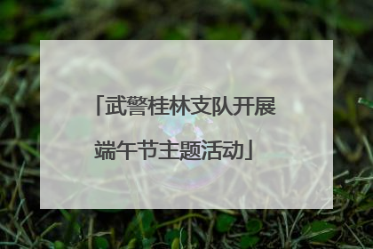 武警桂林支队开展端午节主题活动