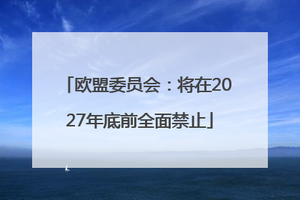 欧盟委员会：将在2027年底前全面禁止