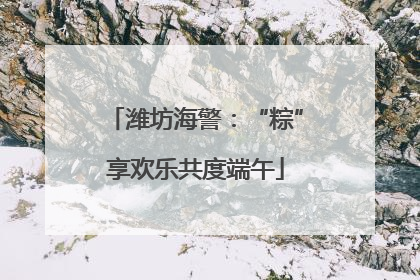 潍坊海警：“粽”享欢乐共度端午