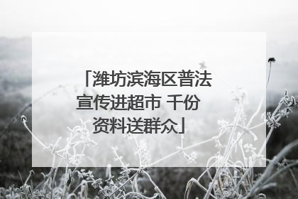 潍坊滨海区普法宣传进超市 千份资料送群众