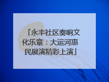 永丰社区奏响文化乐章：大运河惠民展演精彩上演