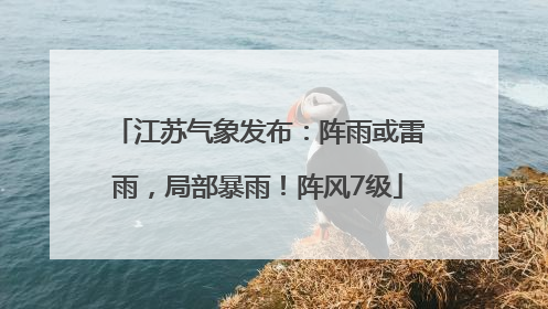 江苏气象发布：阵雨或雷雨，局部暴雨！阵风7级