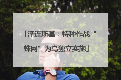 泽连斯基：特种作战“蛛网”为乌独立实施