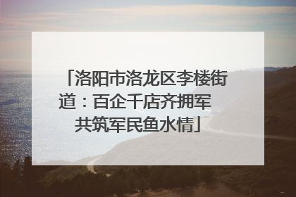 洛阳市洛龙区李楼街道：百企千店齐拥军 共筑军民鱼水情