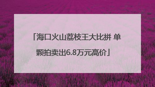 海口火山荔枝王大比拼 单颗拍卖出6.8万元高价
