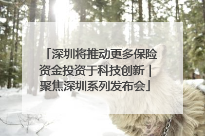 深圳将推动更多保险资金投资于科技创新｜聚焦深圳系列发布会