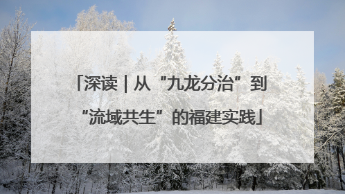 深读｜从“九龙分治”到“流域共生”的福建实践