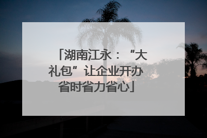 湖南江永：“大礼包”让企业开办省时省力省心