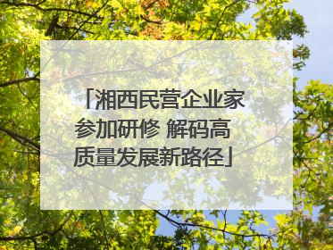 湘西民营企业家参加研修 解码高质量发展新路径