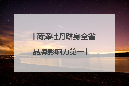 菏泽牡丹跻身全省品牌影响力第一
