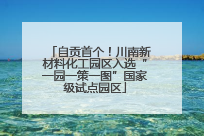 自贡首个！川南新材料化工园区入选“一园一策一图”国家级试点园区
