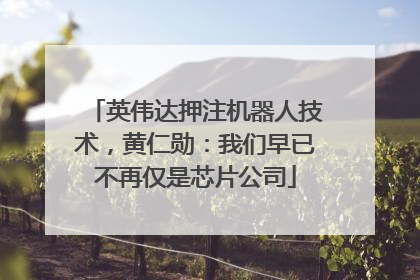英伟达押注机器人技术，黄仁勋：我们早已不再仅是芯片公司
