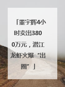 董宇辉4小时卖出3800万元，潜江龙虾火爆“出圈”
