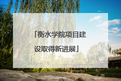 衡水学院项目建设取得新进展