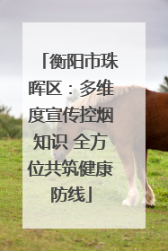 衡阳市珠晖区：多维度宣传控烟知识 全方位共筑健康防线