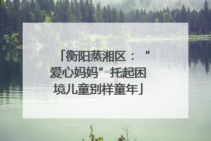 衡阳蒸湘区：“爱心妈妈”托起困境儿童别样童年