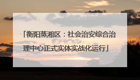 衡阳蒸湘区：社会治安综合治理中心正式实体实战化运行