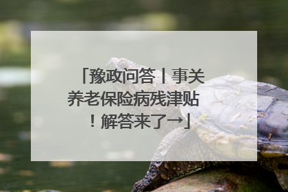 豫政问答丨事关养老保险病残津贴！解答来了→