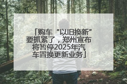 购车“以旧换新”要抓紧了，郑州宣布将暂停2025年汽车置换更新业务