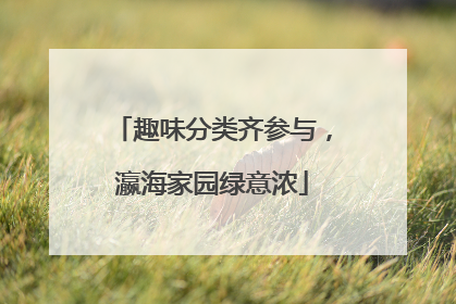 趣味分类齐参与，瀛海家园绿意浓