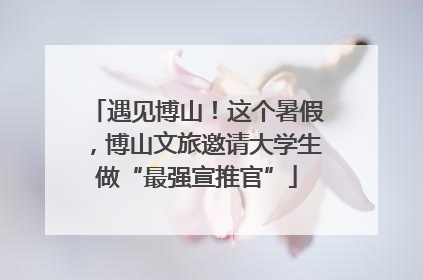 遇见博山！这个暑假，博山文旅邀请大学生做“最强宣推官”