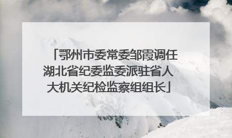 鄂州市委常委邹霞调任湖北省纪委监委派驻省人大机关纪检监察组组长