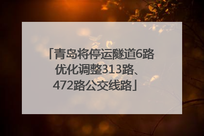 青岛将停运隧道6路 优化调整313路、472路公交线路