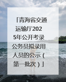 青海省交通运输厅2025年公开考录公务员拟录用人员的公示（第一批次）