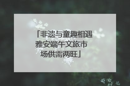 非遗与童趣相遇 雅安端午文旅市场供需两旺