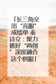 长三角交出“亮眼”成绩单 秦诗立：聚力抓好“两创”深度融合这个棋眼