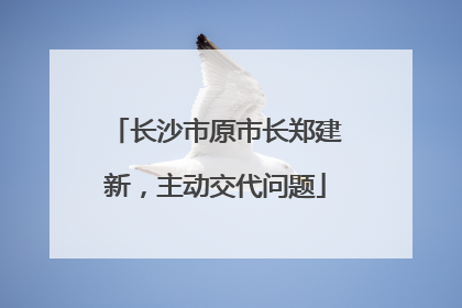 长沙市原市长郑建新，主动交代问题