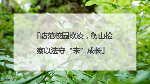 防范校园欺凌，衡山检察以法守“未”成长