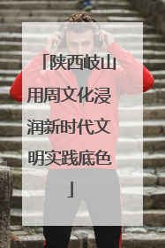 陕西岐山用周文化浸润新时代文明实践底色