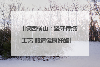 陕西横山：坚守传统工艺 酿造健康好醋