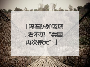 隔着防弹玻璃，看不见“美国再次伟大”