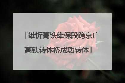 雄忻高铁雄保段跨京广高铁转体桥成功转体