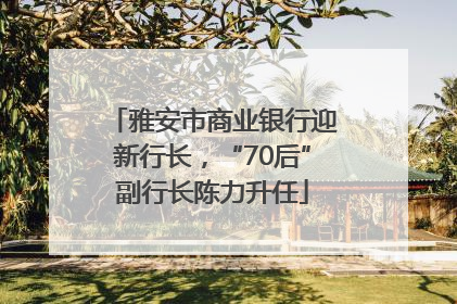 雅安市商业银行迎新行长，“70后”副行长陈力升任