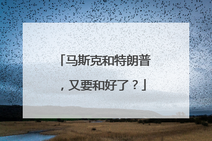 马斯克和特朗普，又要和好了？