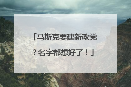马斯克要建新政党？名字都想好了！