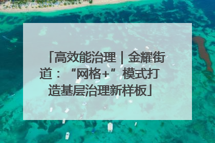 高效能治理｜金耀街道：“网格+”模式打造基层治理新样板