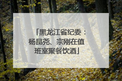 黑龙江省纪委：杨昆尧、宗刚在值班室聚餐饮酒