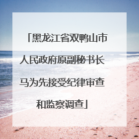 黑龙江省双鸭山市人民政府原副秘书长马为先接受纪律审查和监察调查
