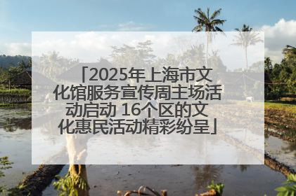 2025年上海市文化馆服务宣传周主场活动启动 16个区的文化惠民活动精彩纷呈