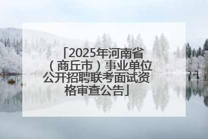 2025年河南省（商丘市）事业单位公开招聘联考面试资格审查公告