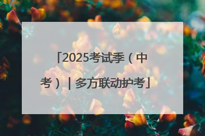 2025考试季（中考）｜多方联动护考