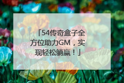 54传奇盒子全方位助力GM，实现轻松躺赢！