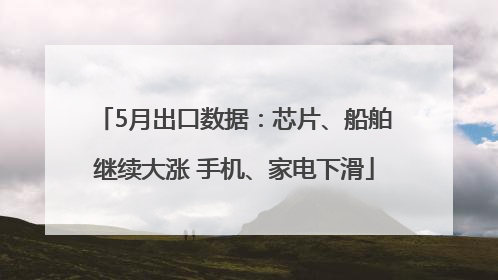 5月出口数据：芯片、船舶继续大涨 手机、家电下滑