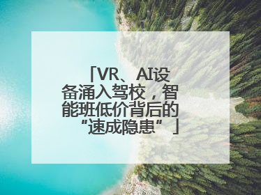 VR、AI设备涌入驾校，智能班低价背后的“速成隐患”